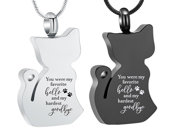 Cat Silhouette Urn Pendant – Journey Pet Services