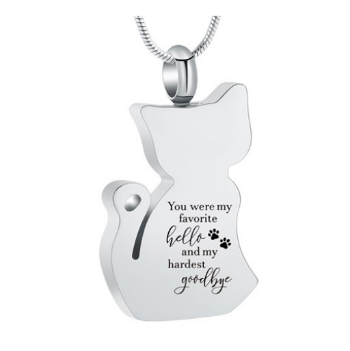 Cat Silhouette Urn Pendant – Journey Pet Services